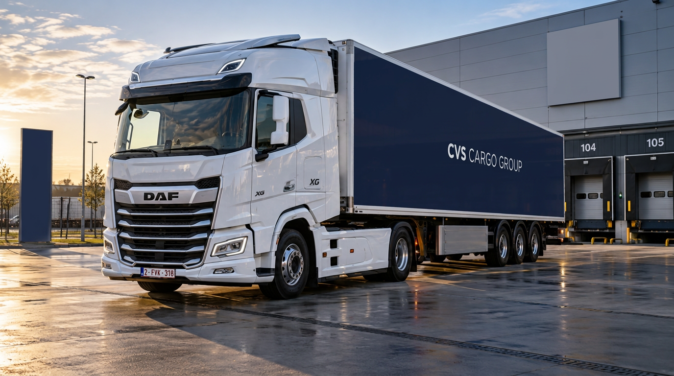 CVS Cargo Group DAF XG tractor with refrigerated retail trailer